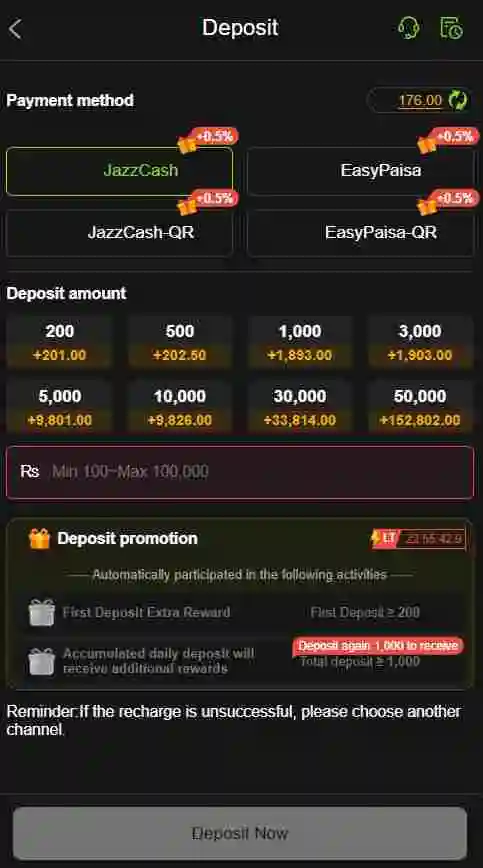 Q98 Game Deposit