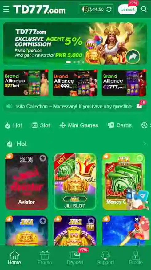 TD 777 Game interface