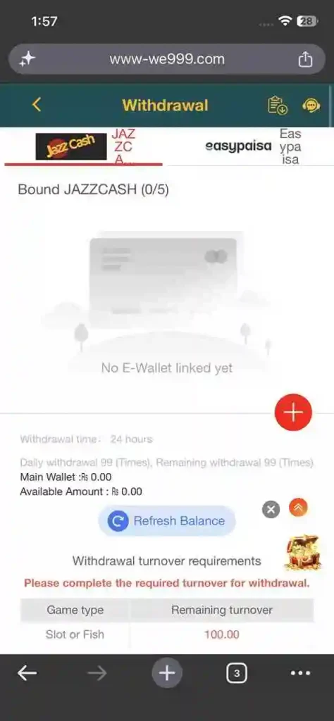 We999 Withdrawal