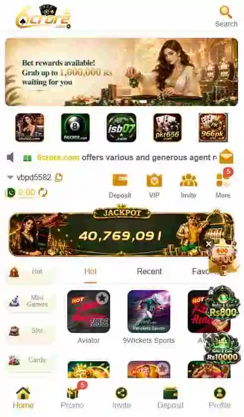 6Crore Game Interface