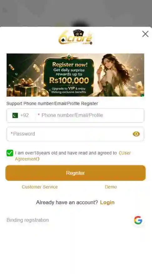 6Crore Game Register