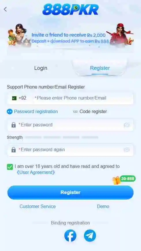 888PKR Game Register