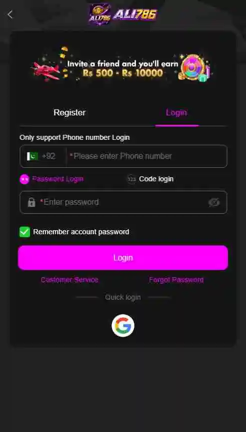 Ali786 Game login