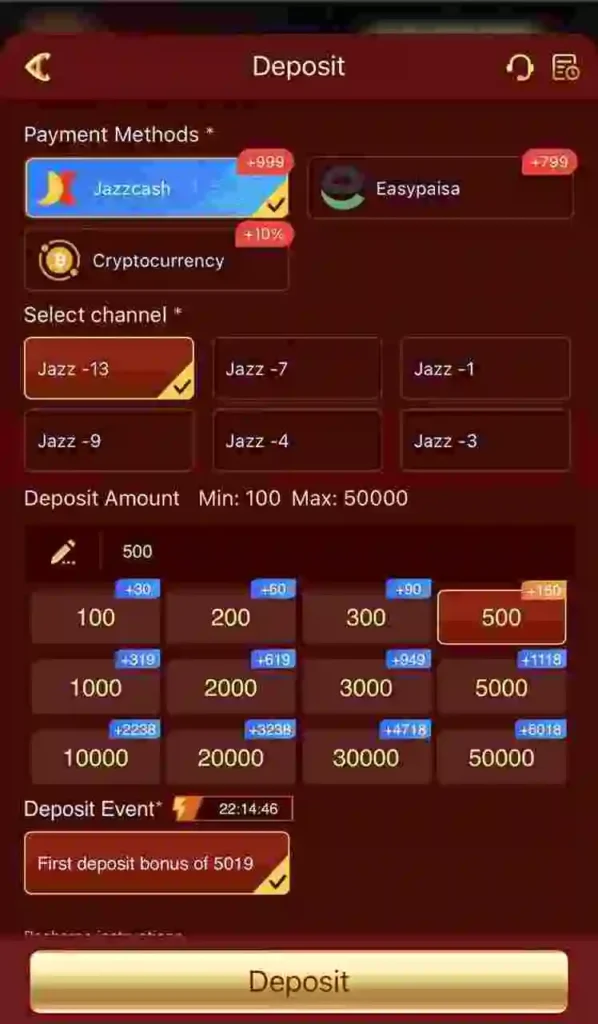 H789 Game deposit