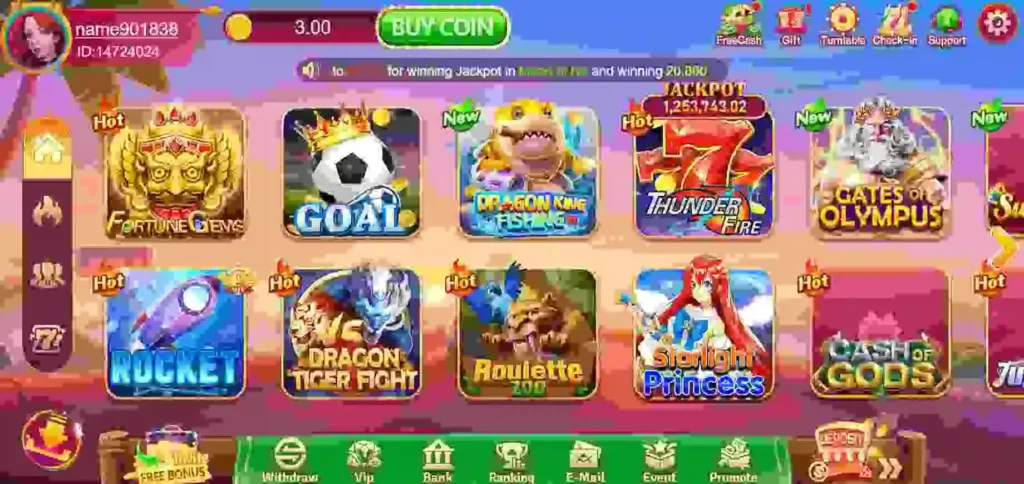 PK 67 Game interface