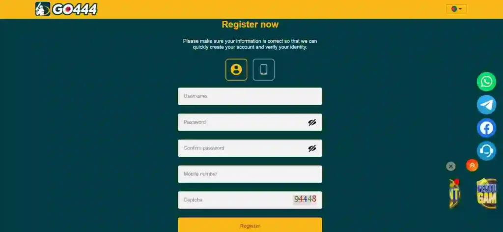 Go444 Game Register