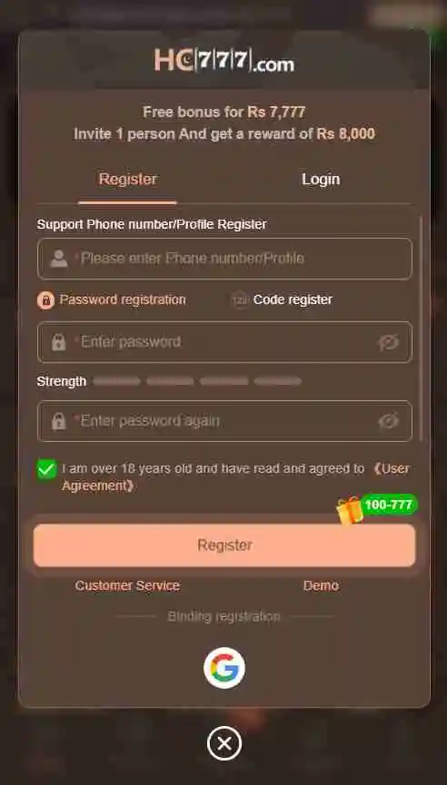 HC777 Game Register