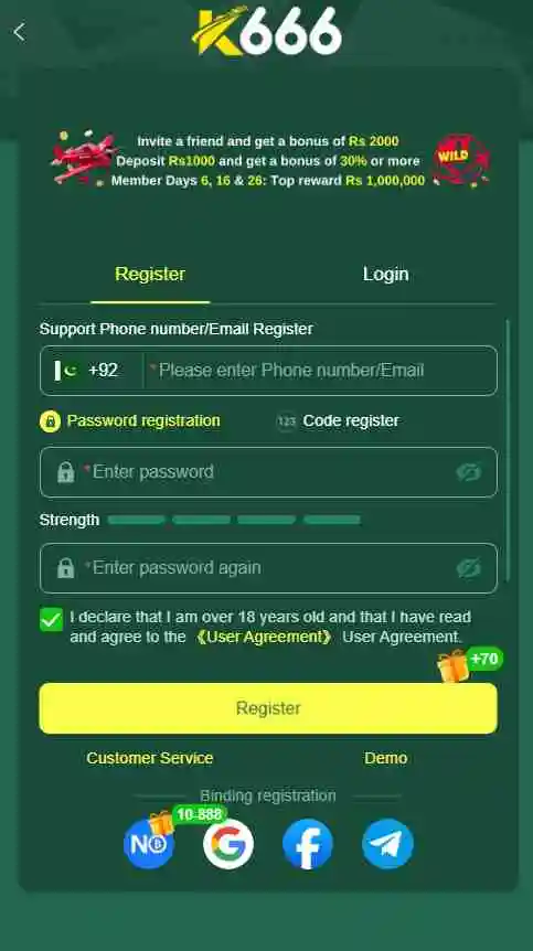 K666 Game Register