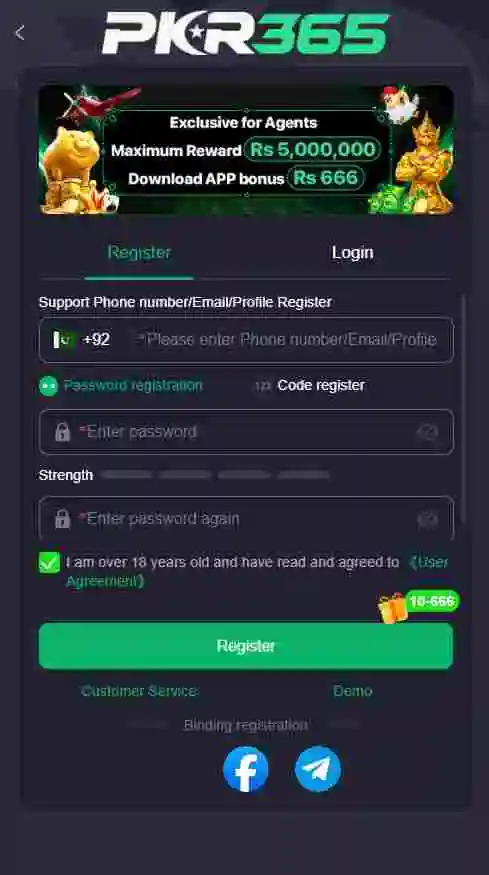 PKR365 Game Register